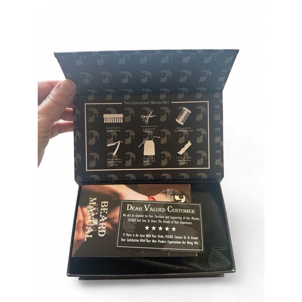 NEW M.A.C. The Men's Authority The Legendary Beard Kit 6pc w/ Black Gift Box